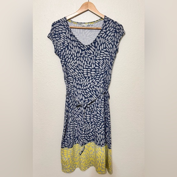 Boden Black and White Midi Sheath Dress with Crew Neck - Picture 2 of 7